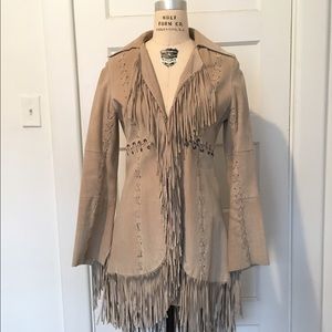 Wet Seal leather fringe jacket